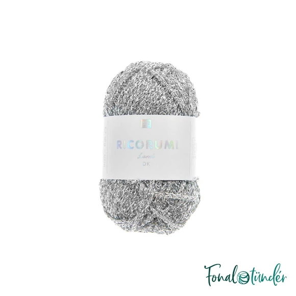 Ricorumi Lamé 001 Silver - csillogó amigurumi fonal - sparkling yarn