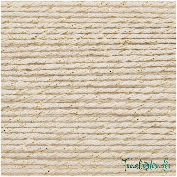 Ricorumi Twinkly Twinkly 003 Beige - csillogó pamut fonal - cotton yarn