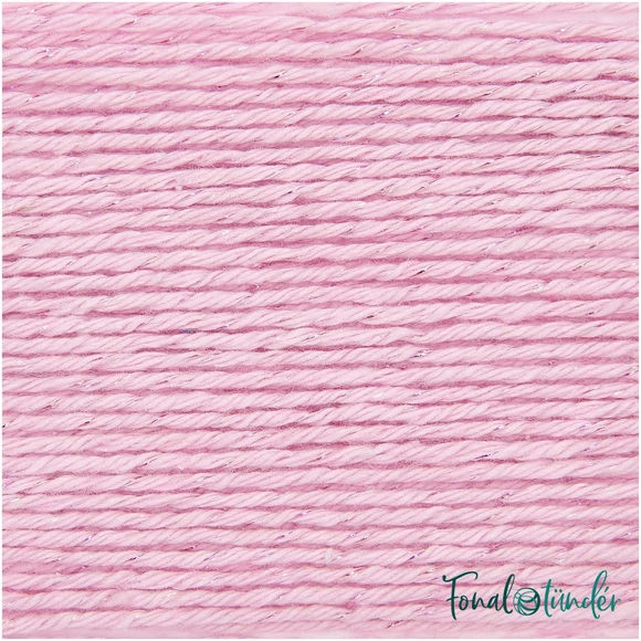 Ricorumi Twinkly Twinkly 008 Pink - rózsaszín csillogó pamut fonal - cotton yarn