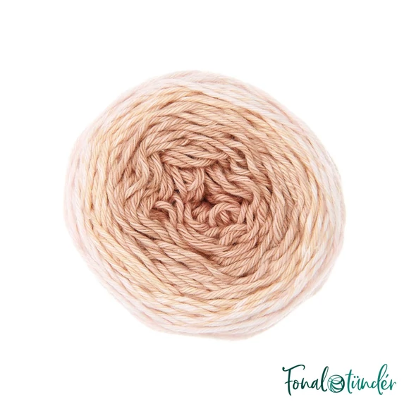 Ricorumi Spin Spin 003 Powder - bézs színátmenetes pamut fonal - gradient cotton yarn