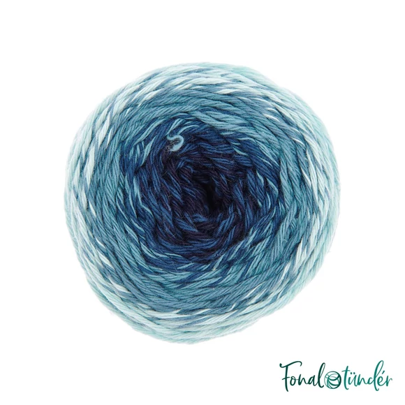 Ricorumi Spin Spin 010 Blue - kék színátmenetes pamut fonal - gradient cotton yarn