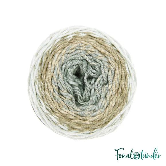 Ricorumi Spin Spin 011 Patina - drapp színátmenetes pamut fonal - gradient cotton yarn