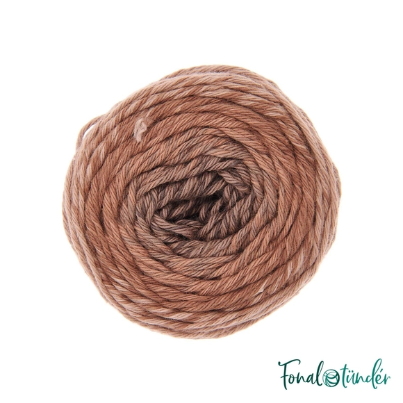 Ricorumi Spin Spin 015 Brown - barna színátmenetes pamut fonal - gradient cotton yarn