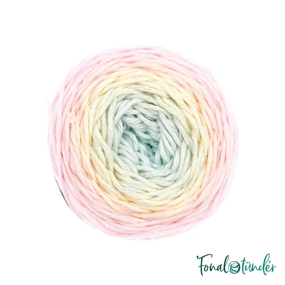 Ricorumi Spin Spin 017 Pastel Rainbow - színátmenetes pamut fonal - gradient cotton yarn