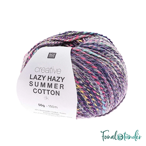 Rico Lazy Hazy Summer - 007 - lila pamut-akril fonal - cotton based yarn
