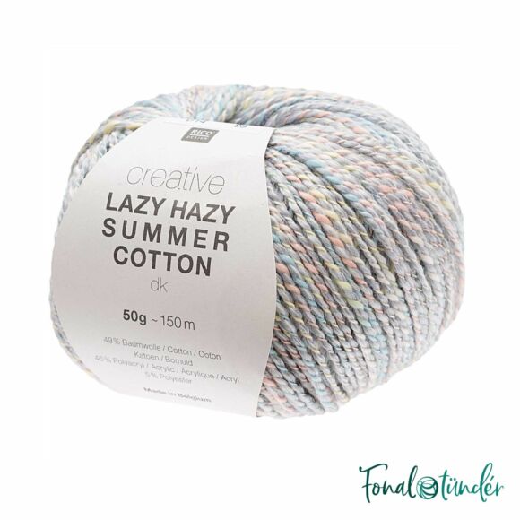Rico Lazy Hazy Summer - 014 - Patina - szürke pamut-akril fonal - cotton based yarn