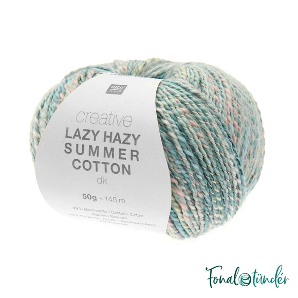 Rico Lazy Hazy Summer - 023 - mentazöld pamut-akril fonal - cotton based yarn