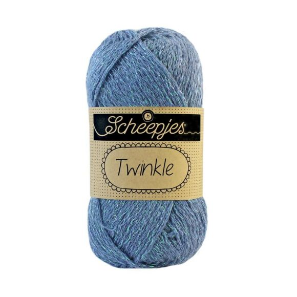 Scheepjes Twinkle 909 - csillogó kék pamut fonal - glittering blue cotton yarn
