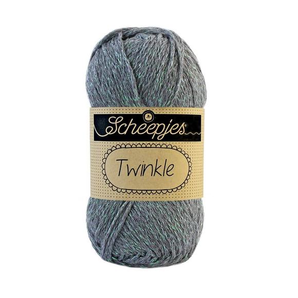Scheepjes Twinkle 912 - csillogó acélszürke pamut fonal - glittering steel-gray cotton yarn
