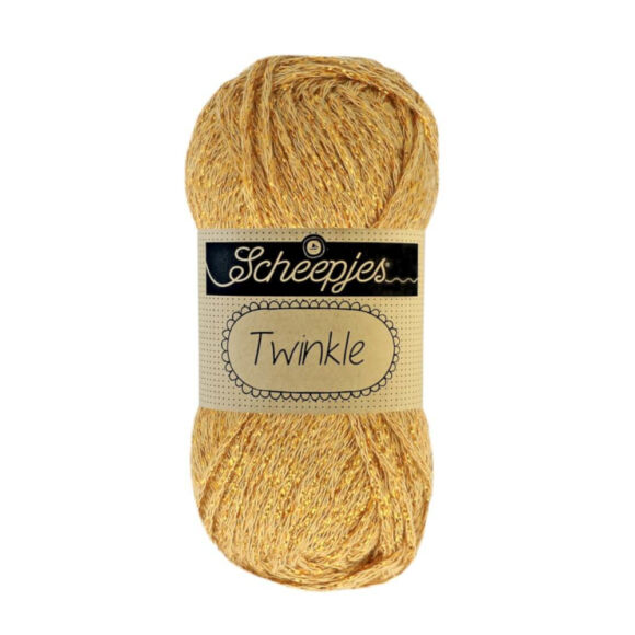 Scheepjes Twinkle 941 - csillogó arany pamut fonal - glittering gold cotton yarn