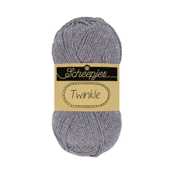 Scheepjes Twinkle 902 - csillogó szürke pamut fonal - glittering gray cotton yarn