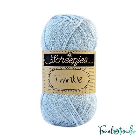 Scheepjes Twinkle 907 - csillogó kék pamut fonal - glittering blue cotton yarn