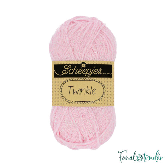 Scheepjes Twinkle 925 - csillogó rózsaszín pamut fonal - glittering light-pink cotton yarn