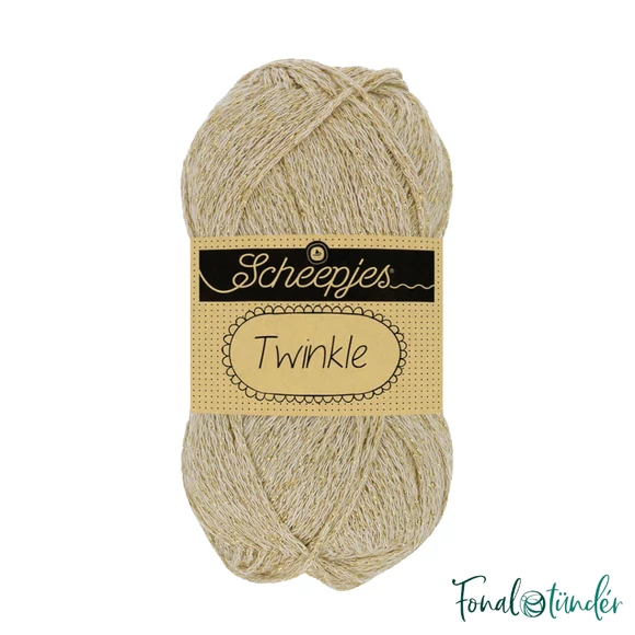 Scheepjes Twinkle 938 - csillogó bézs pamut fonal - glittering beige cotton yarn