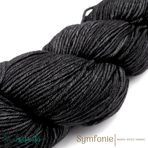 Symfonie Viva 1019 Black Pepper merino wool yarn - fekete gyapjú fonal