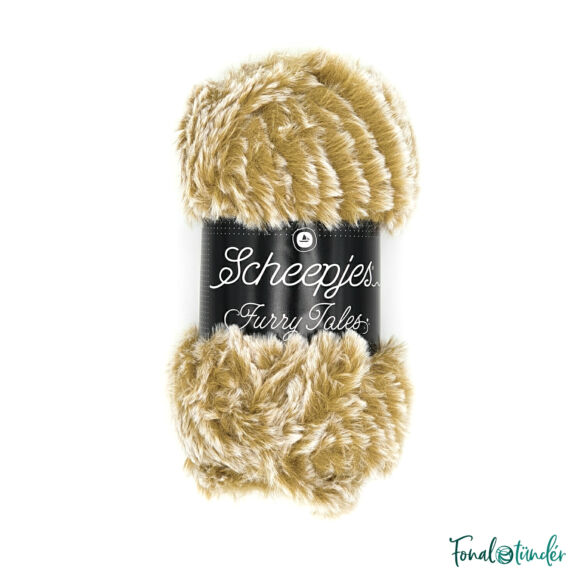 Scheepjes Furry Tales 972 Wood Cutter - világosbarna bundás fonal - brown fluffy yarn