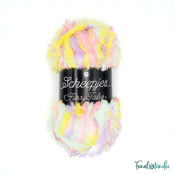 Scheepjes Furry Tales 989 Unicorn - egyszarvús bundás fonal - multi-colored fluffy yarn