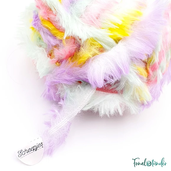 Scheepjes Furry Tales 989 Unicorn - egyszarvús bundás fonal - multi-colored fluffy yarn