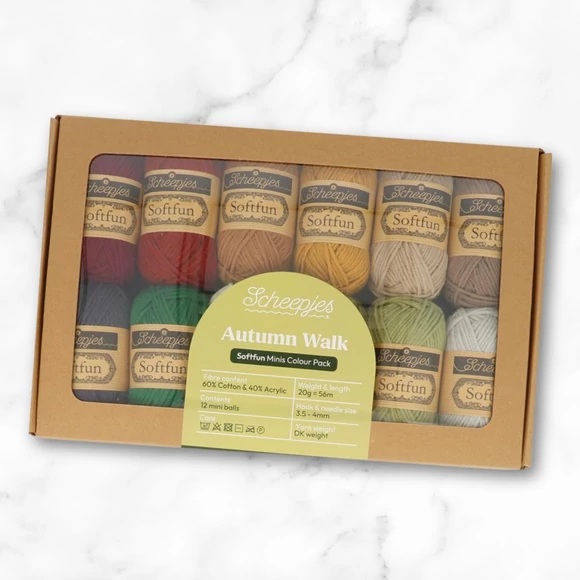 Scheepjes Softfun Color Pack - Autumn Walk - 12 gombolyag fonal  - 12 balls of yarn