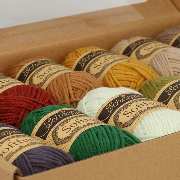 Scheepjes Softfun Color Pack - Autumn Walk - 12 gombolyag fonal  - 12 balls of yarn