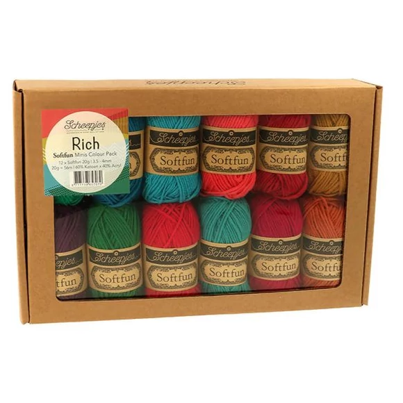 Scheepjes Softfun Color Pack - Rich - 12 gombolyag