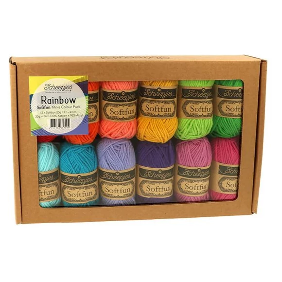 Scheepjes Softfun Color Pack - Rainbow - 12 gombolyag