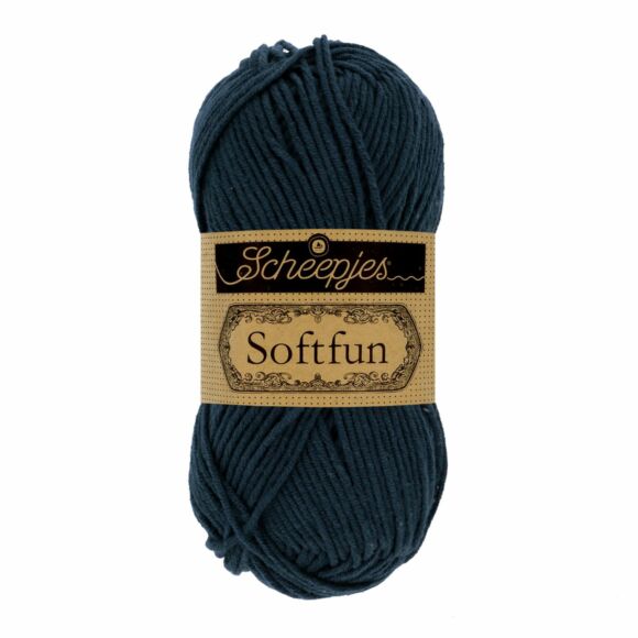 Scheepjes Softfun 2401 Prussian - blue - sötétkék - pamut-akril fonal - yarn blend
