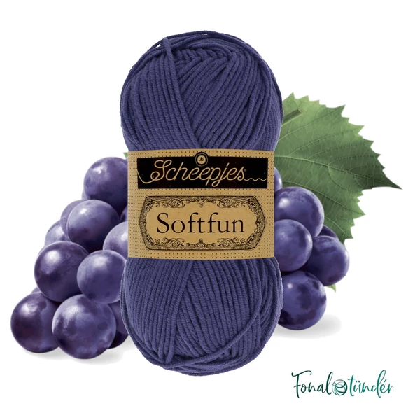 Scheepjes Softfun 2463 Purple - sötét lila - pamut-akril fonal - yarn blend