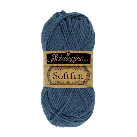 Scheepjes Softfun 2489 Denim blue - farmerkék - pamut-akril fonal - yarn blend