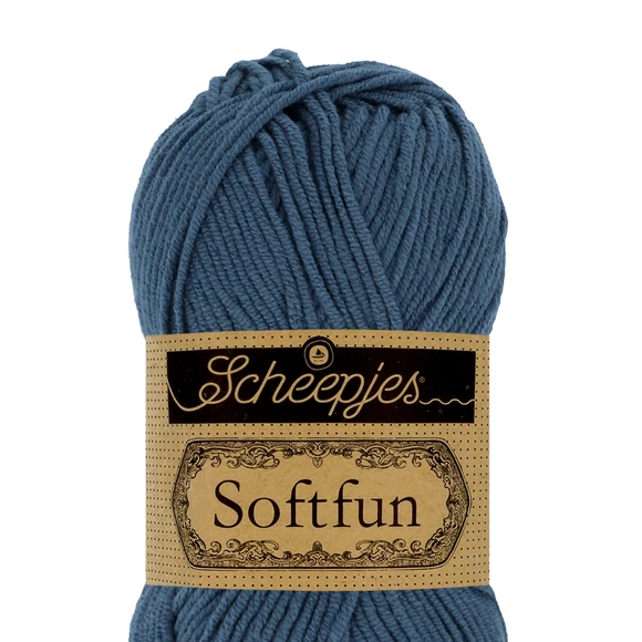 Scheepjes Softfun 2489 Denim blue - farmerkék - pamut-akril fonal - yarn blend