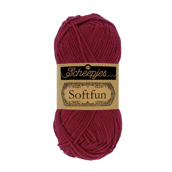 Scheepjes Softfun 2492 Bordeaux red - bordó - pamut-akril fonal - yarn blend