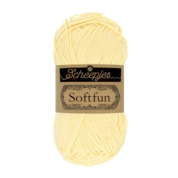 Scheepjes Softfun 2496 Banana yellow - sárga - pamut-akril fonal - yarn blend