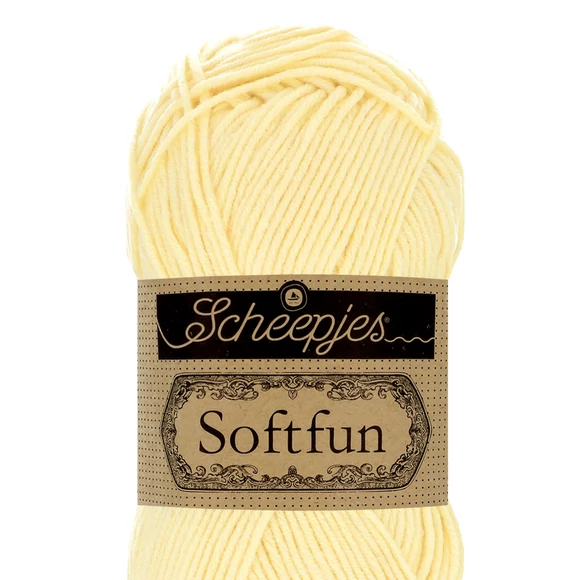 Scheepjes Softfun 2496 Banana yellow - sárga - pamut-akril fonal - yarn blend