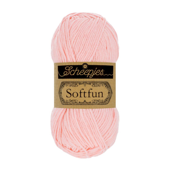 Scheepjes Softfun 2513 Light Rose - light pink - halvány rózsaszín - pamut-akril fonal - yarn blend