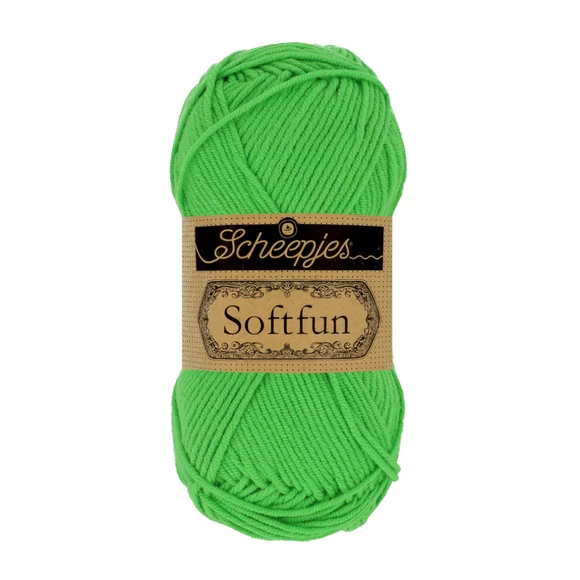 Scheepjes Softfun 2517 Kelly - vivid green - élénkzöld - pamut-akril fonal - yarn blend