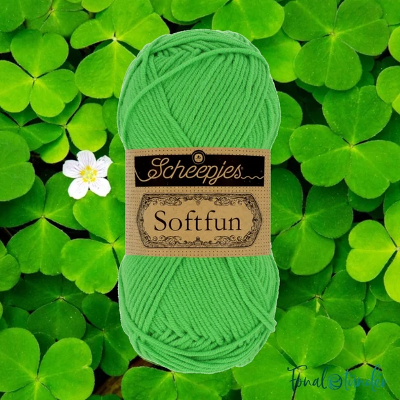 Scheepjes Softfun 2517 Kelly - vivid green - élénkzöld - pamut-akril fonal - yarn blend