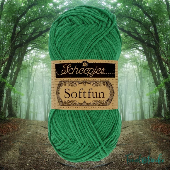 Scheepjes Softfun 2535 Forest green - zöld - pamut-akril fonal - yarn blend