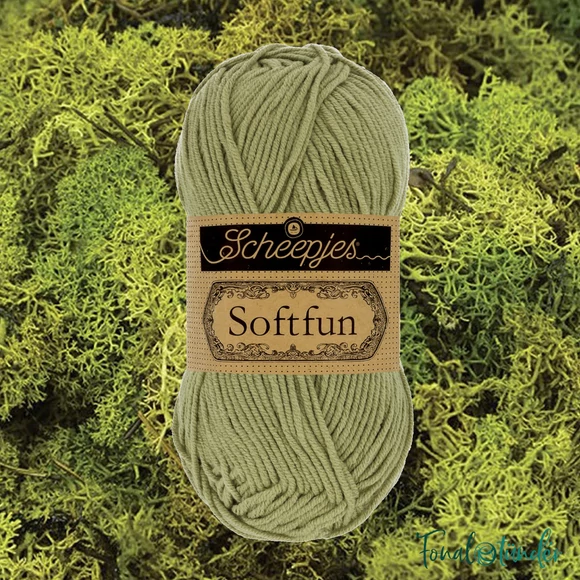 Scheepjes Softfun 2606 Moss - green - moha zöld - pamut-akril fonal - yarn blend