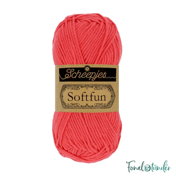 Scheepjes Softfun 2607 Coral -  red - korallpirospiros - pamut-akril fonal - yarn blend