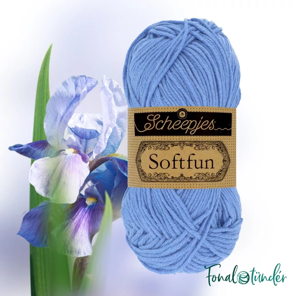 Scheepjes Softfun 2609 Iris - lilás kék - pamut-akril fonal - yarn blend