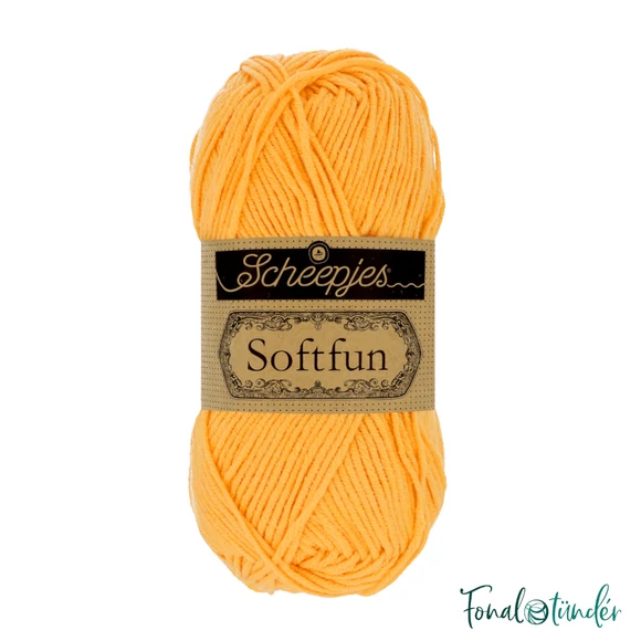 Scheepjes Softfun 2610 Butterscotch - yellow - sárga - pamut-akril fonal - yarn blend