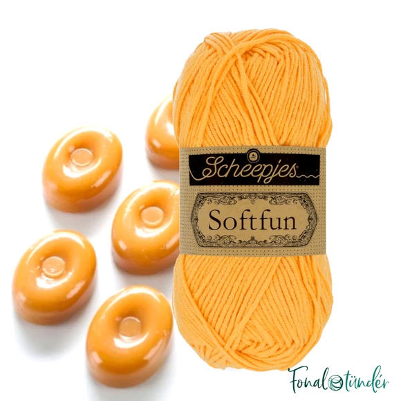 Scheepjes Softfun 2610 Butterscotch - yellow - sárga - pamut-akril fonal - yarn blend