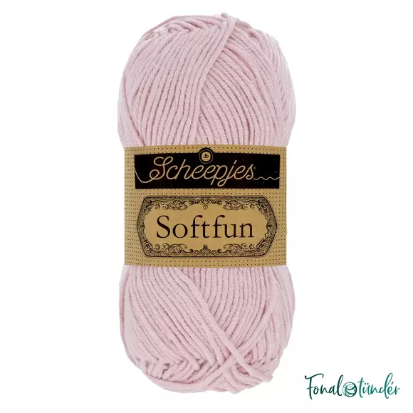 Scheepjes Softfun 2618 Blossom - light pink - halvány rózsaszín - pamut-akril fonal - yarn blend