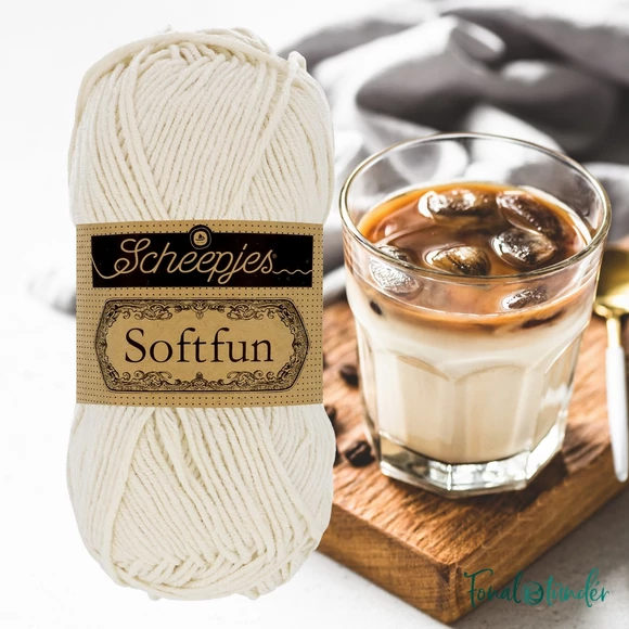 Scheepjes Softfun 2622 Latte - light beige - halvány drapp - pamut-akril fonal - yarn blend