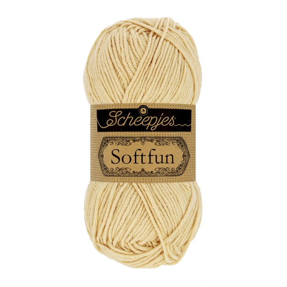 Scheepjes Softfun 2632 Tortilla -  light beige - sárgás drapp - pamut-akril fonal - yarn blend