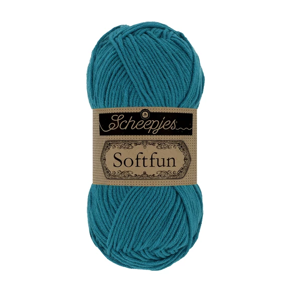 Scheepjes Softfun 2649 Peacock - blue - pávakék - pamut-akril fonal - yarn blend