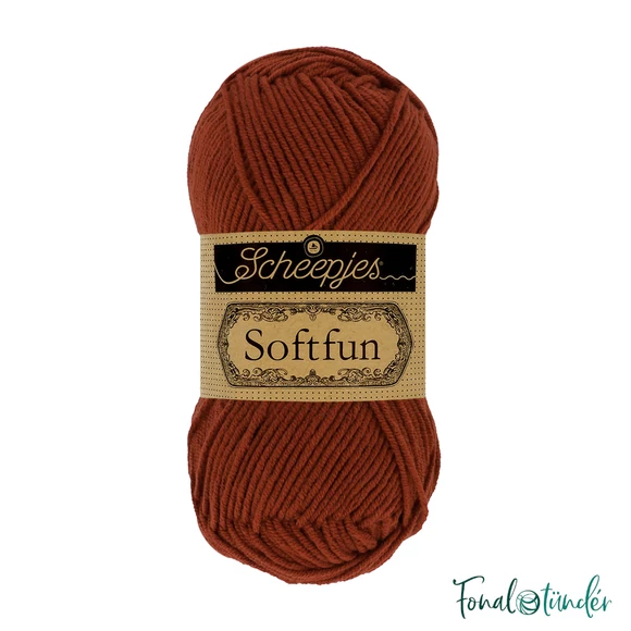 Scheepjes Softfun 2650 Rust - red-brown - rozsda-barna pamut-akril fonal - yarn blend