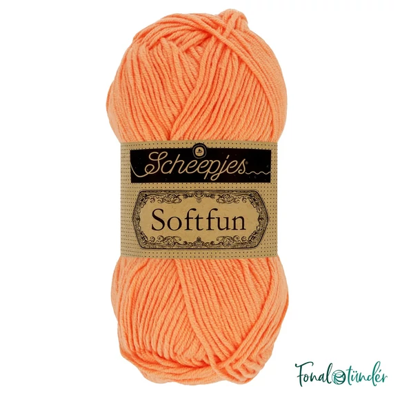 Scheepjes Softfun 2652 Cantaloupe orange - narancssárga - pamut-akril fonal - yarn blend