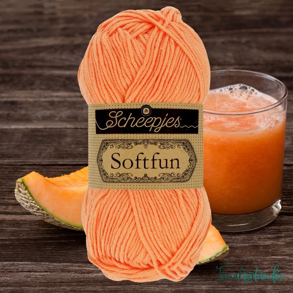 Scheepjes Softfun 2652 Cantaloupe orange - narancssárga - pamut-akril fonal - yarn blend