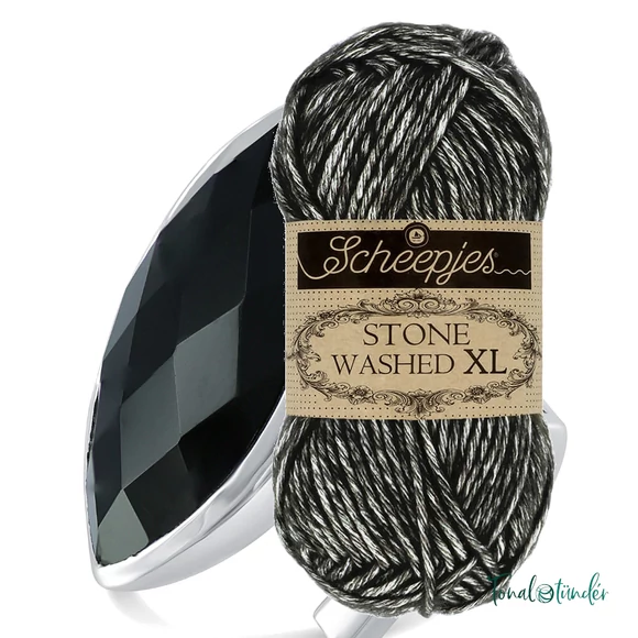 Scheepjes Stone Washed XL 843 Black Onyx - pamut fonal - cotton yarn